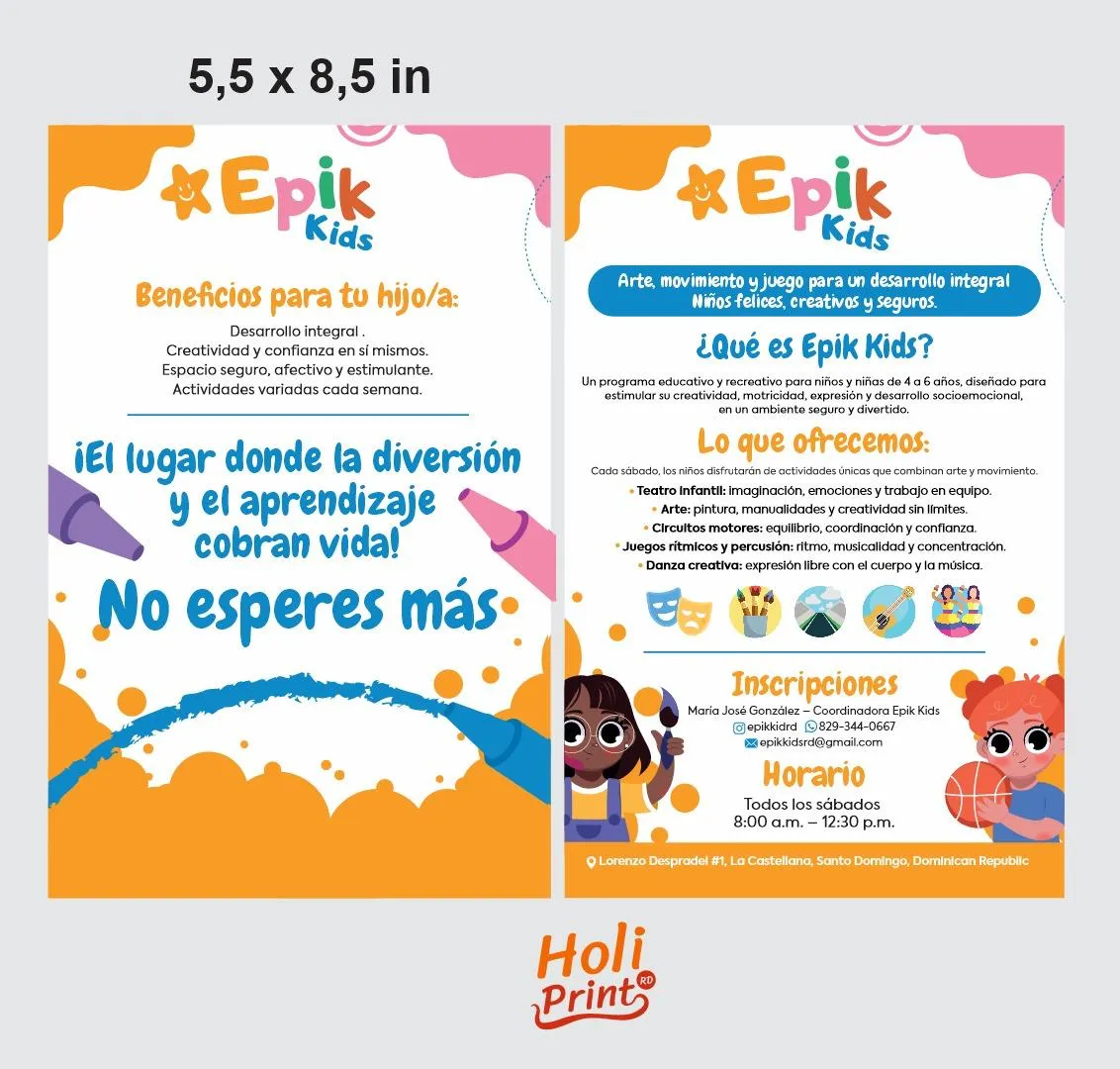 Volantes media carta, dos caras